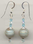 Lt_Aqua 12mm Round Aventurina Earrings